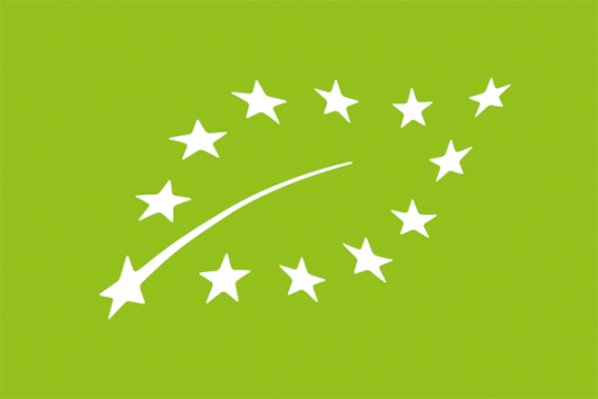 Logo de certificación ecológica de la Unión Europea.